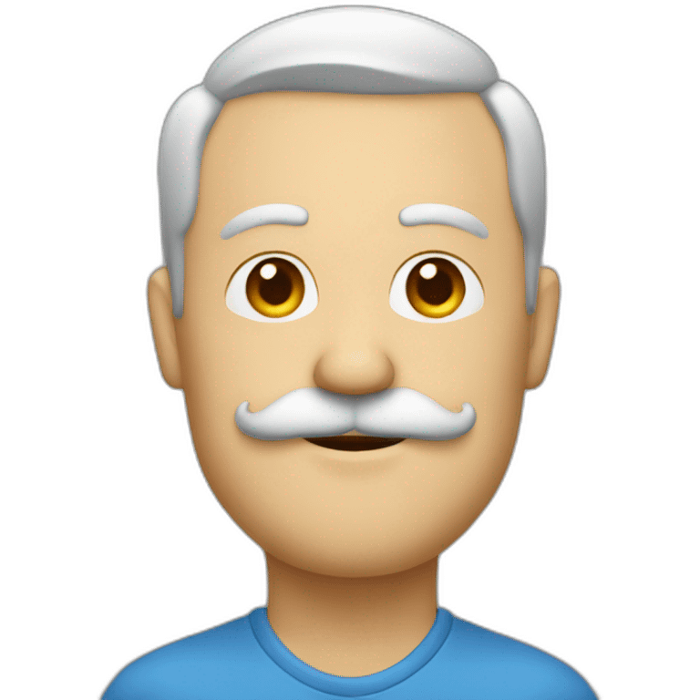 Homme strabisme avec une moustache emoji