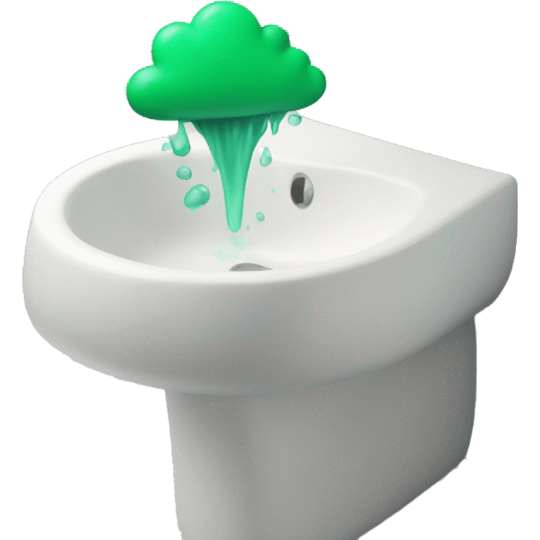 A bathroom sink with a green cloud coming out of it emoji