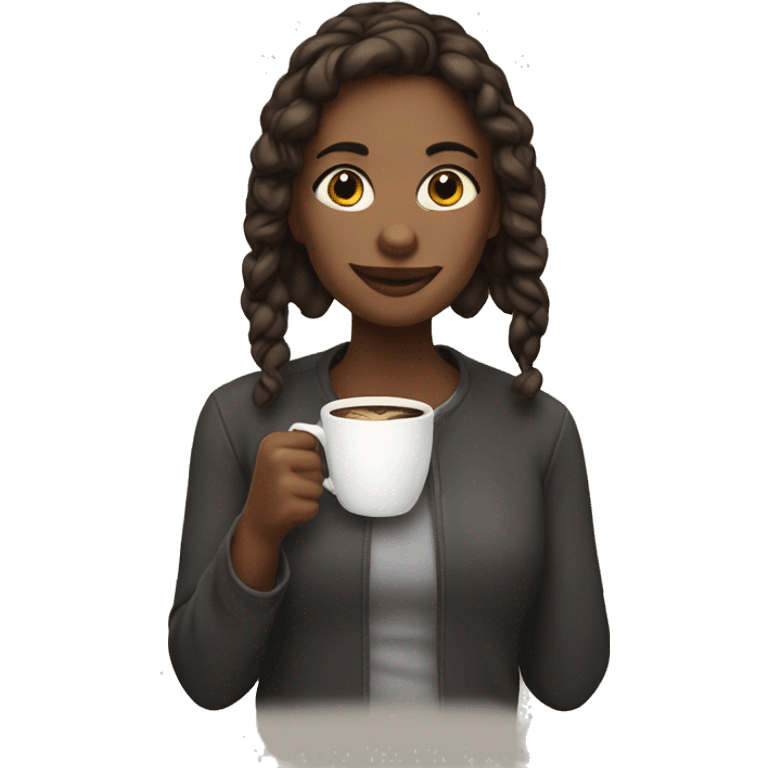 A girl drinking coffe emoji