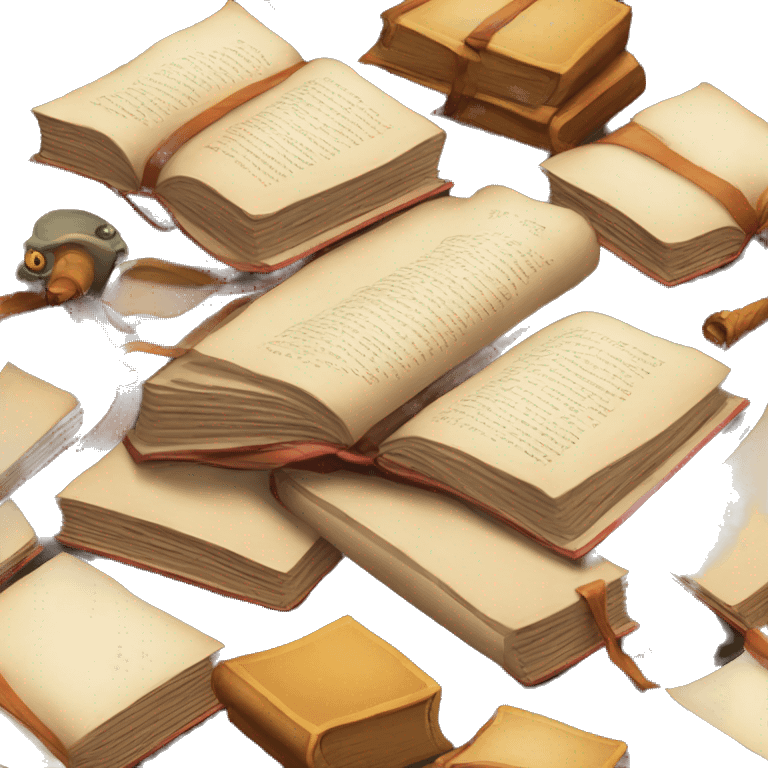 pile of books and scrolls, dungeons and dragons emoji