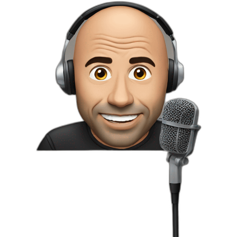 Joe Rogan podcast with a microphone emoji