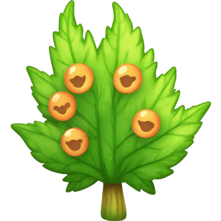  Colorful Shiny Kawaii Leaf-covered Grass Shrub Bush Fakémon full body emoji