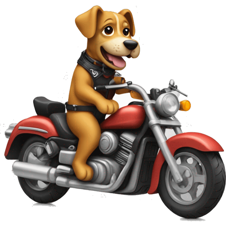 Dog riding a motorcycle emoji