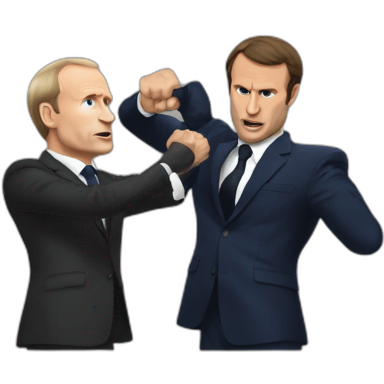 Macron fighting Putin emoji