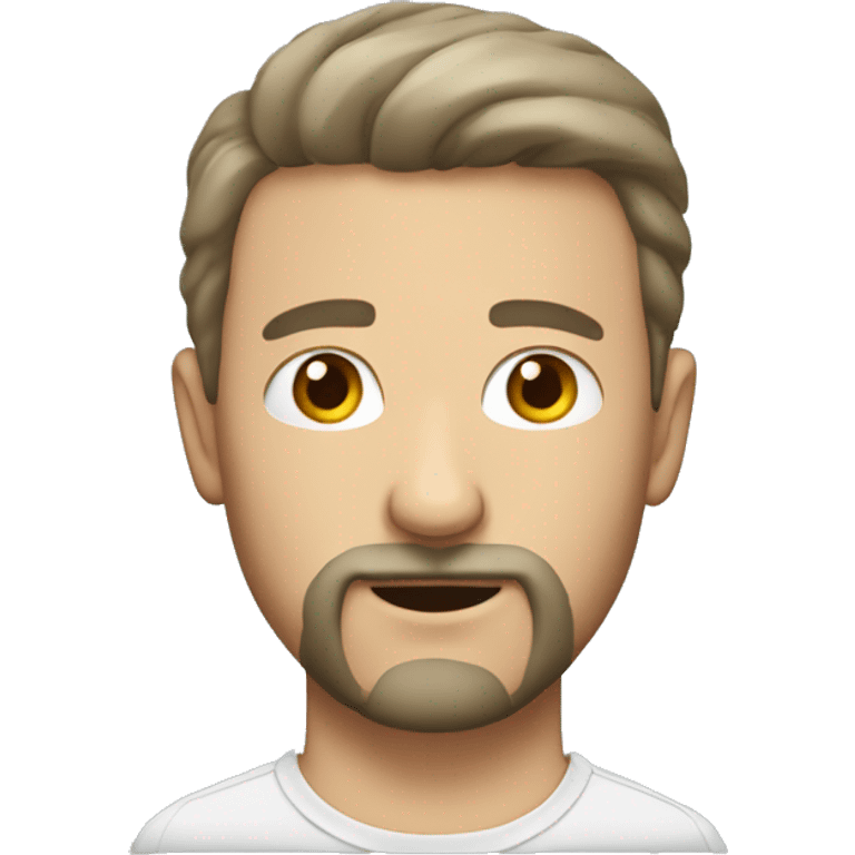 White guy with scarce facial hair emoji