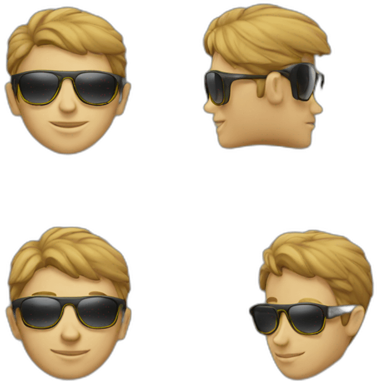 Fair young boy sunglass emoji