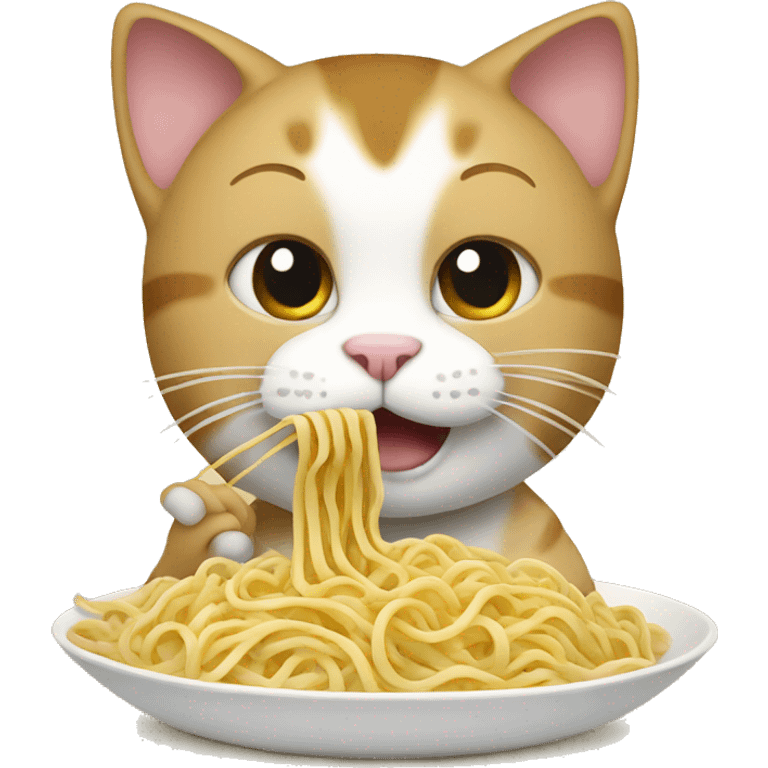 cat eating noodles  emoji