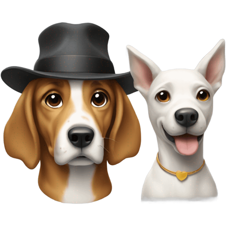 Dog with a horse wearing a hat  emoji