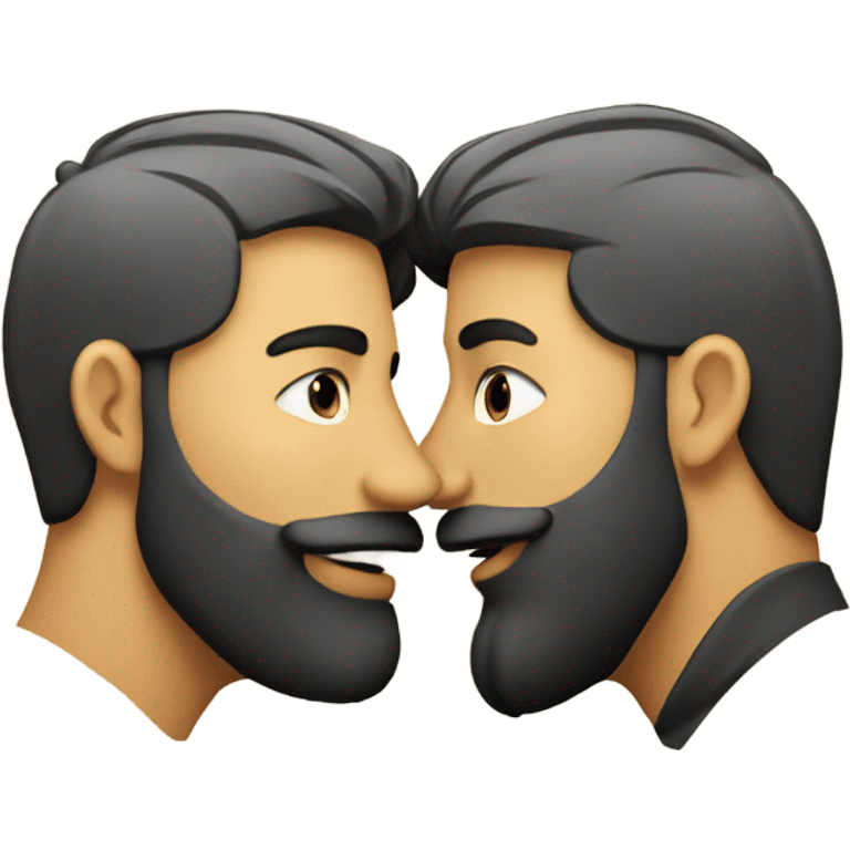 gay kiss one with beard emoji