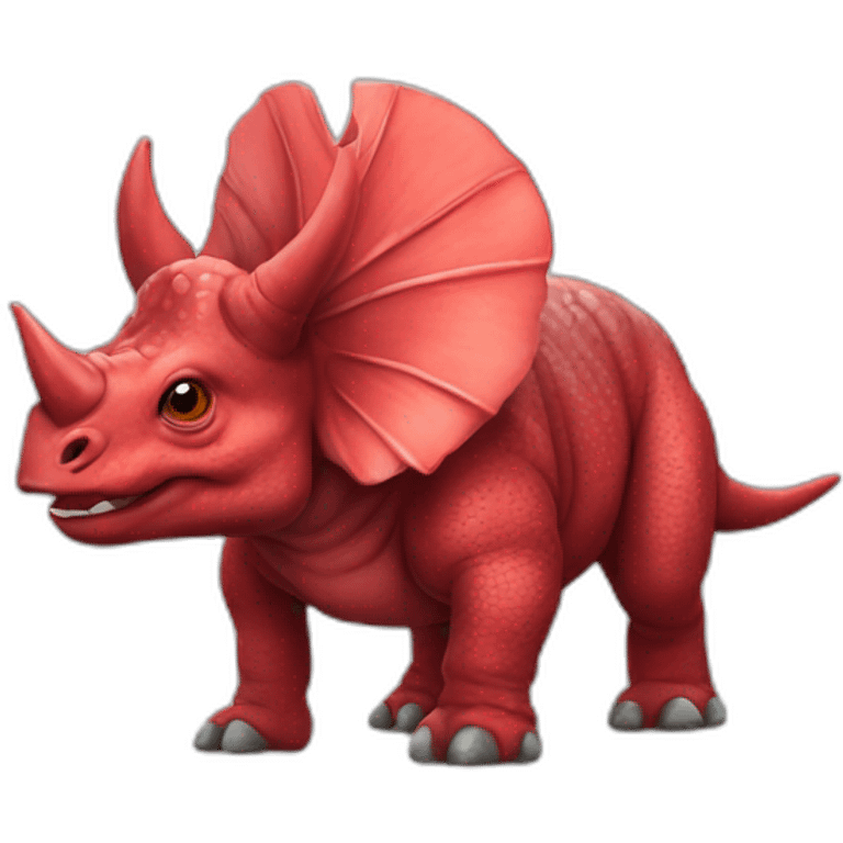 Tricératops rouge emoji