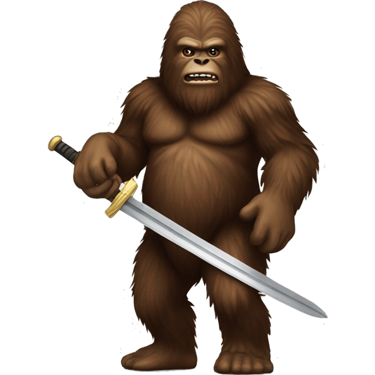 Sasquatch with sword emoji