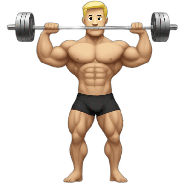 white bodybuilder with weights emoji