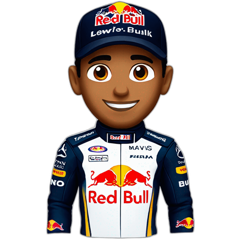 Lewis Hamilton in red bull uniform emoji