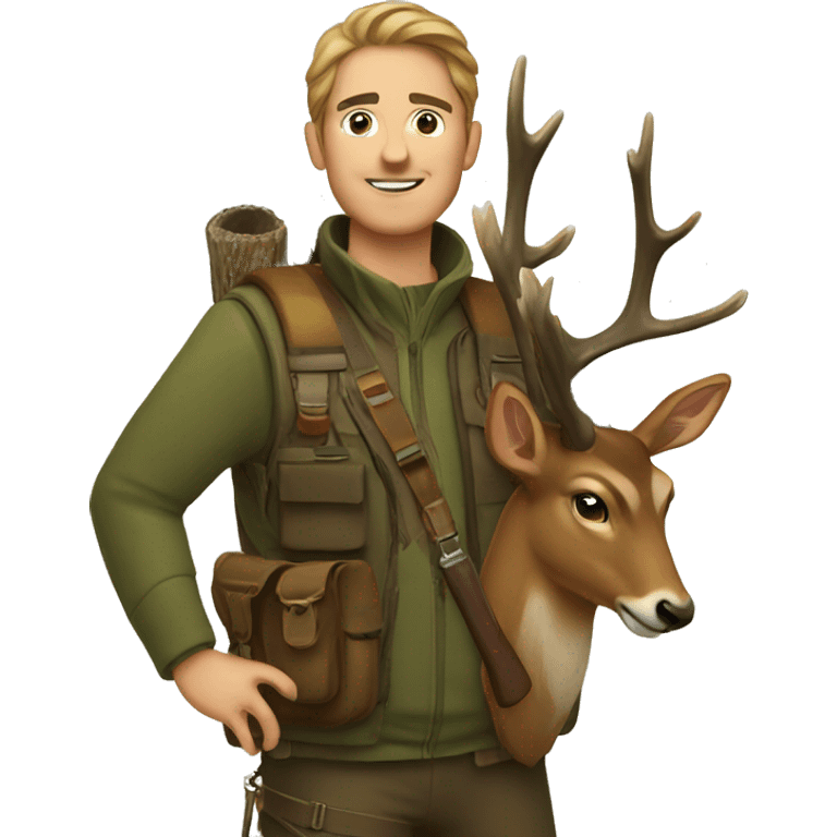 Hunter with deer emoji