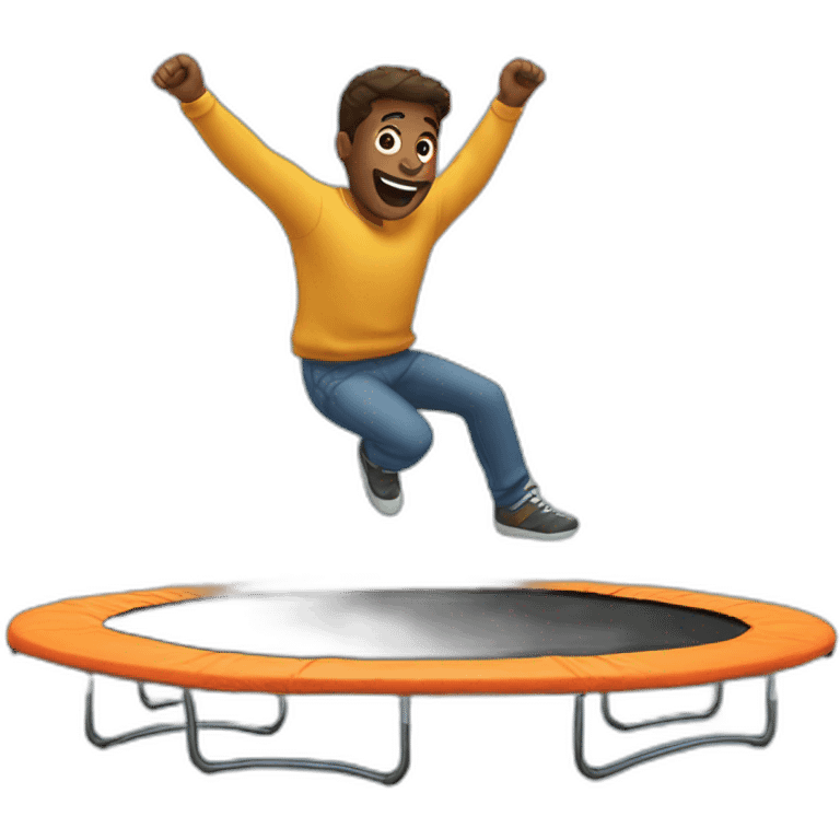 Man jumping in a trampoline emoji