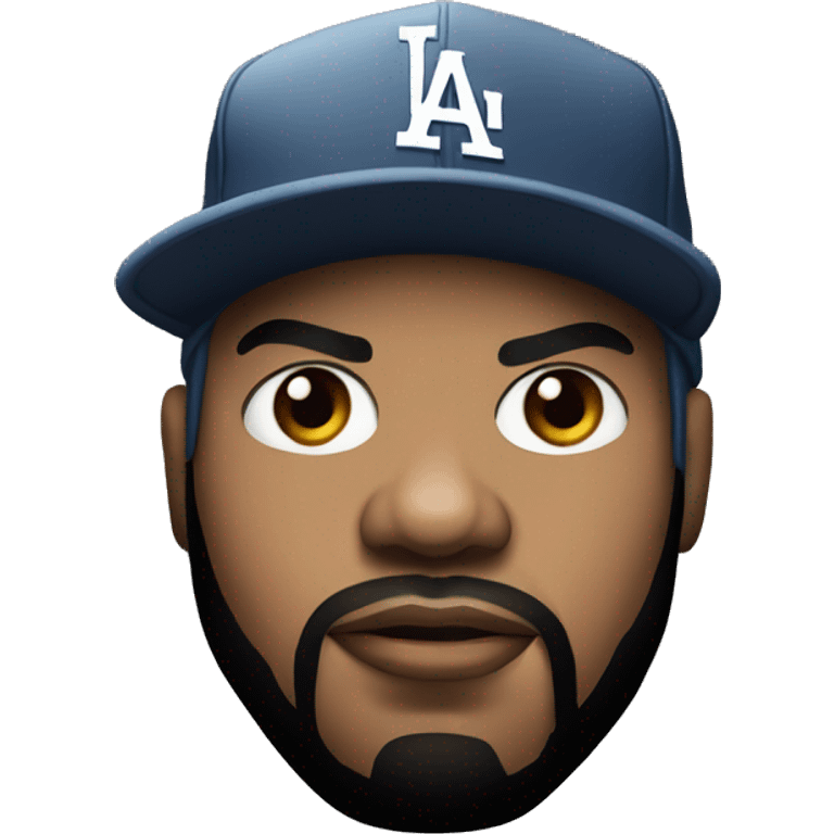 Ice cube rapper wearing LA hat emoji