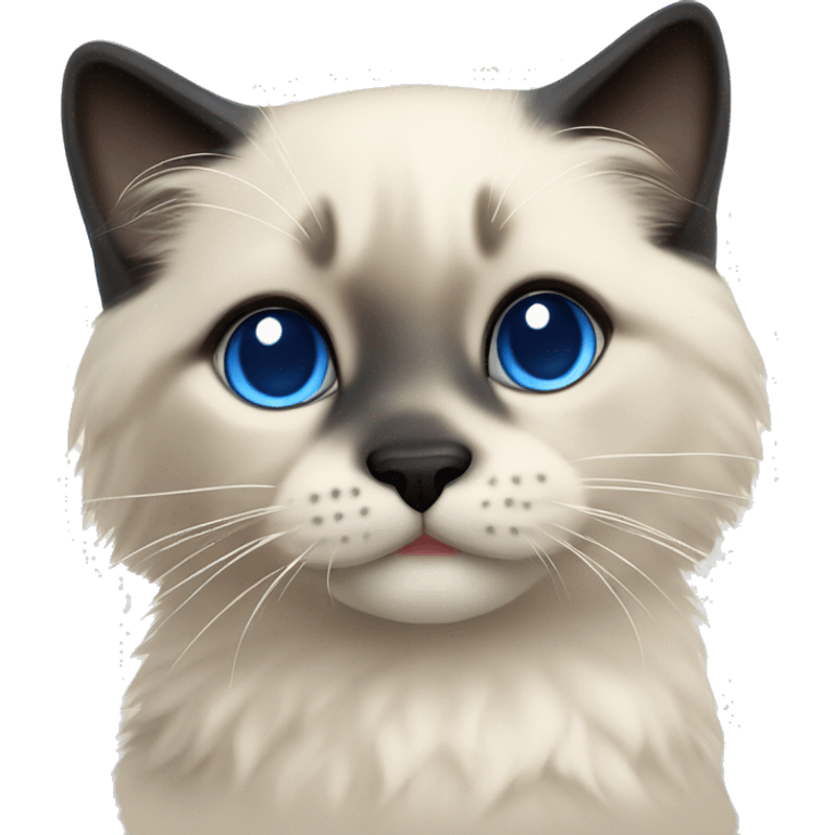 Seal colorpoint ragdoll kitten with dark blue eyes emoji