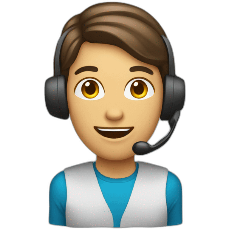 call center operator at work emoji