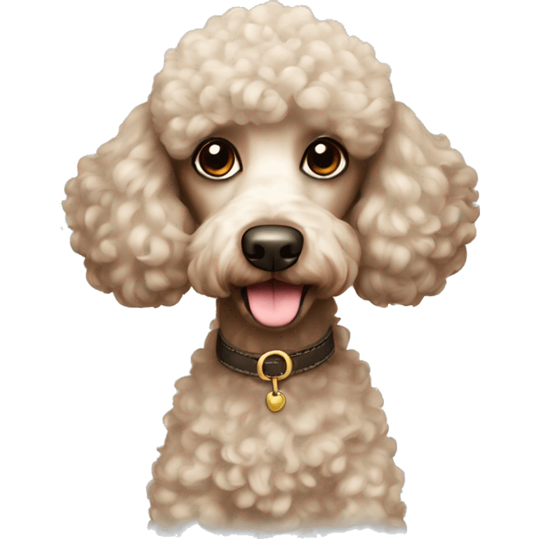 Poodle with brown spots small dog emoji