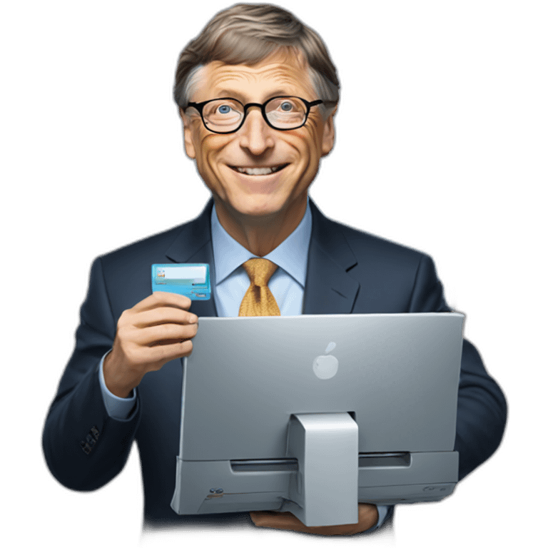 bill gates holding a PC emoji