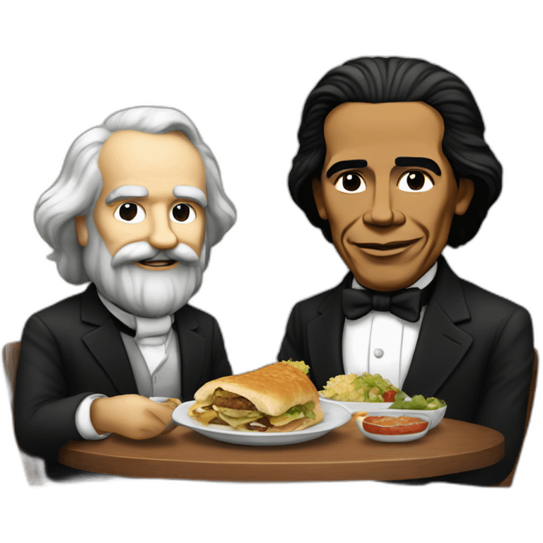 karl marx and barack obama having lunch emoji