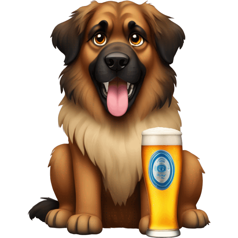 Leonberger with beer emoji