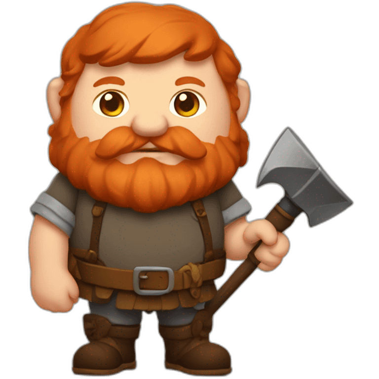 Fat redhead dwarf beer pickaxe emoji