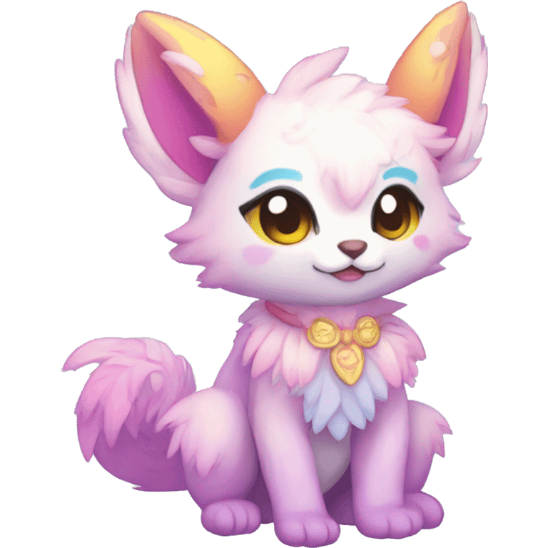 Kawaii bright fantasy ethereal anthro fursona Fakemon emoji