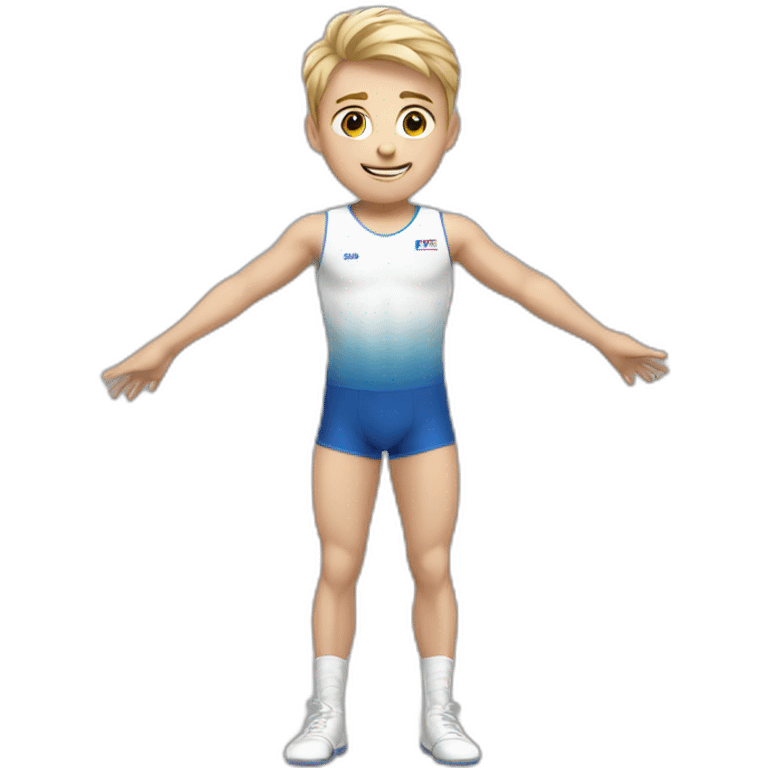 sporty european boy in gymnast uniform emoji