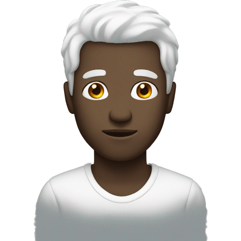 Black man with white hair emoji