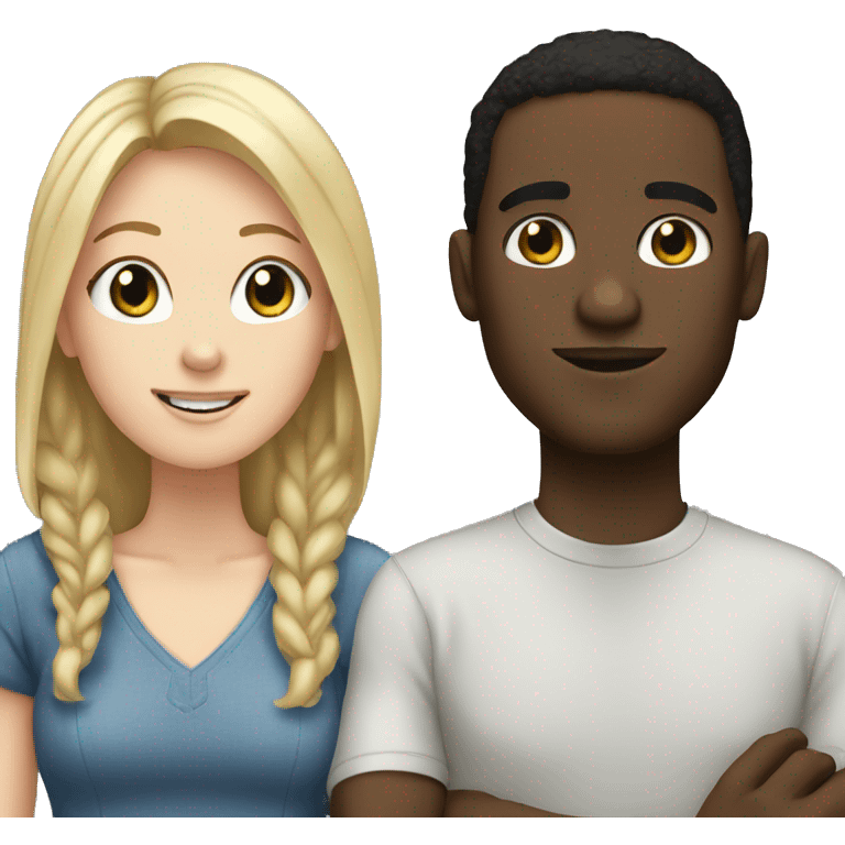 black guy and white girl  emoji