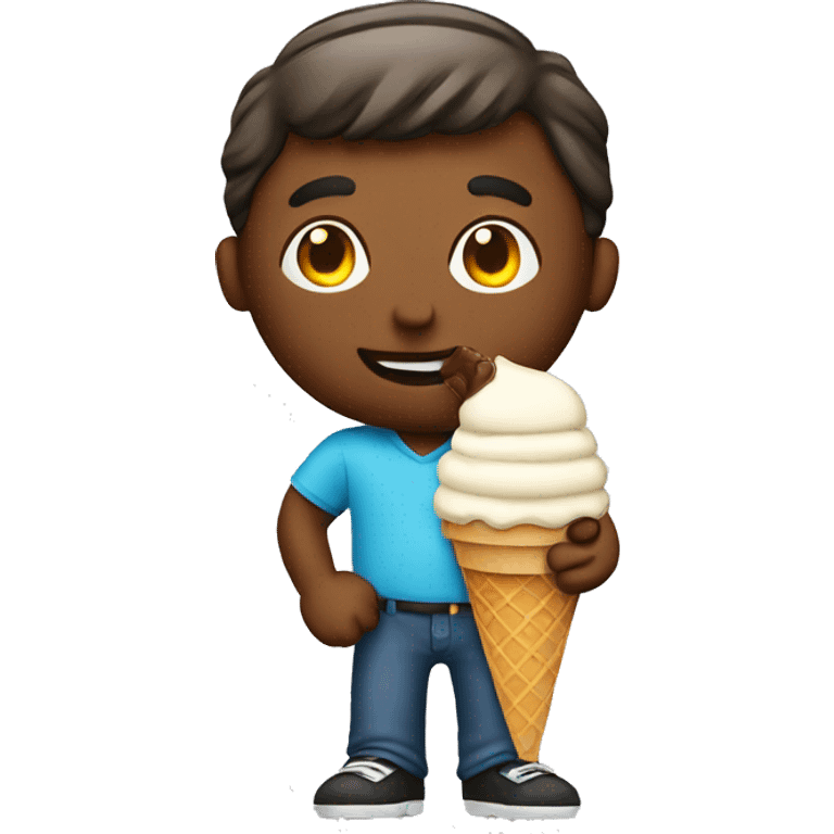 Men With a ice cream emoji