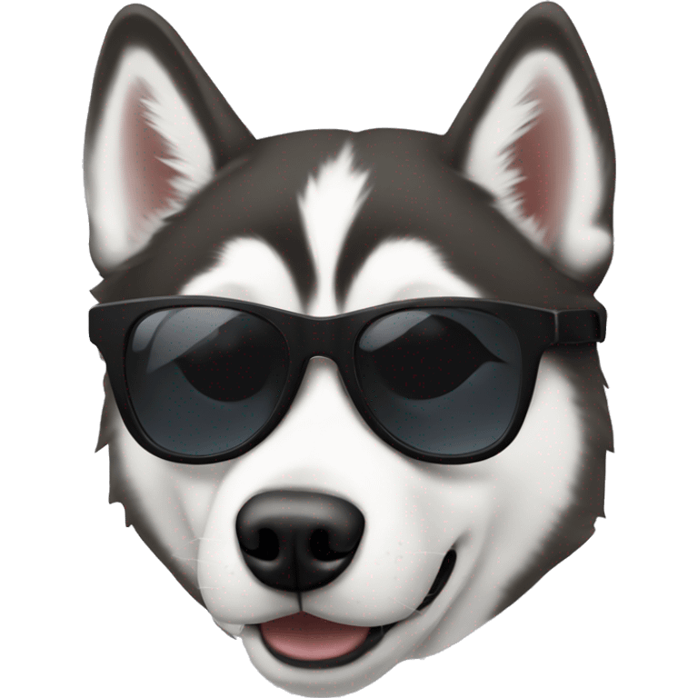 A Siberian husky with sunglasses emoji