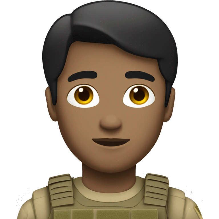 White guy short black hair special forces soldier emoji