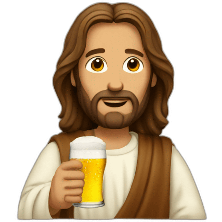 Jesus drink a beer emoji