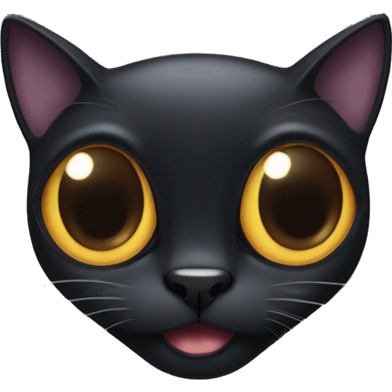 black cat with three eyes emoji