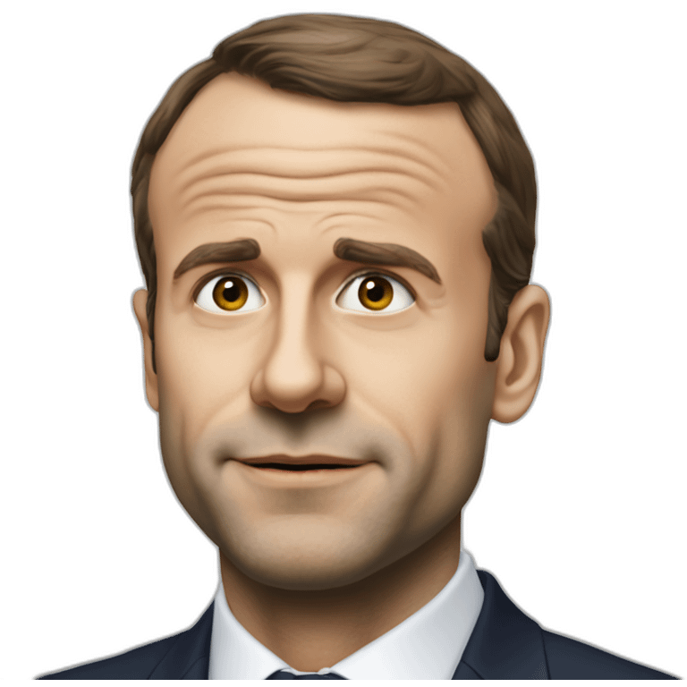 macron qui lève une pousse emoji