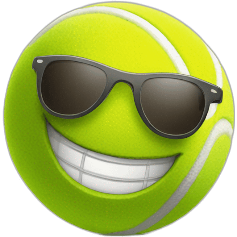 tennis ball in sunglasses smiling emoji