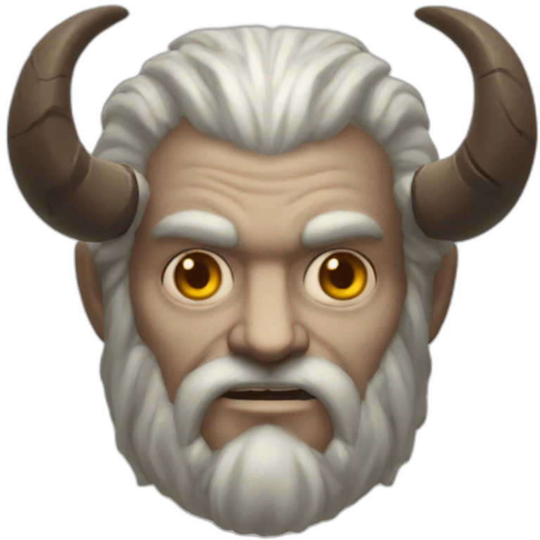 head of Mimir with horns from the God of War emoji