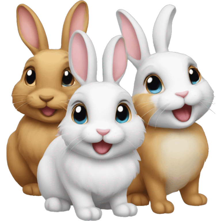 Three rabbits emoji