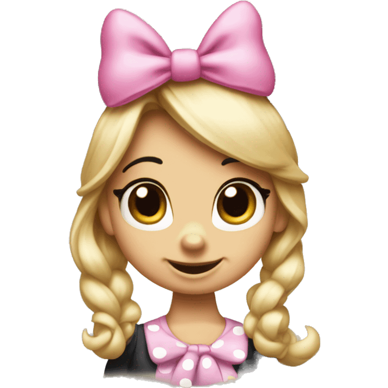 Minnie Mouse with a pink bow emoji