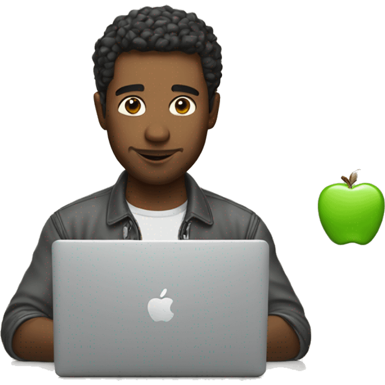 Developer in front of his Apple Laptop emoji