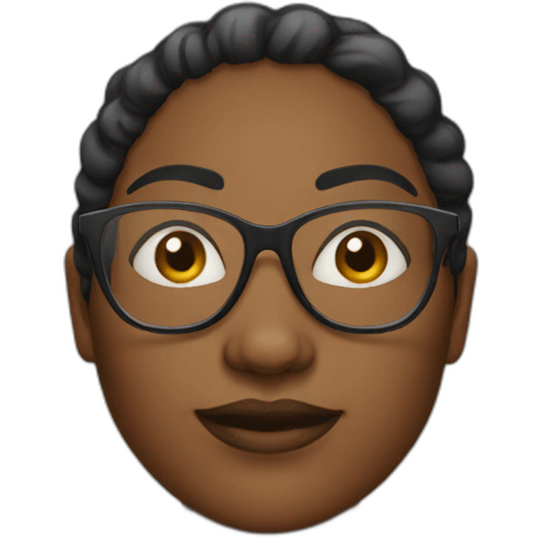 black woman in eyeglass emoji