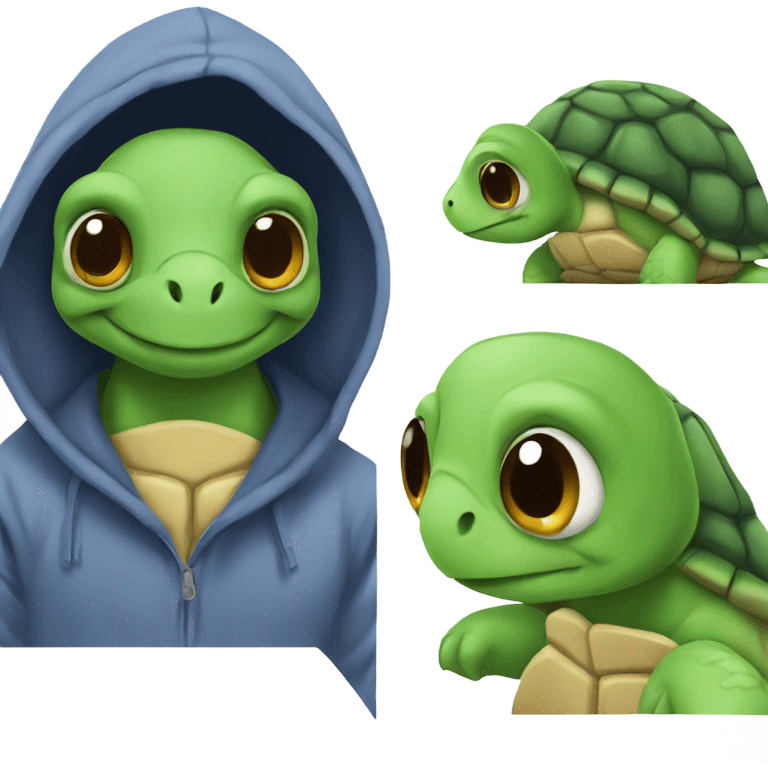 Turtle wearing a hoodie emoji