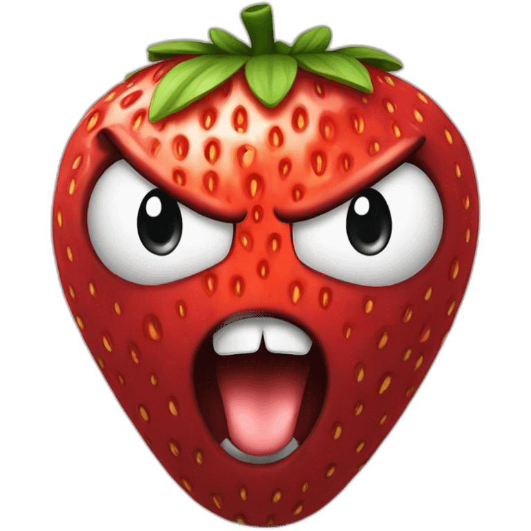 Angry strawberry  emoji