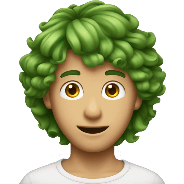 un ragazzo con capelli rossi, e occhi verdi emoji