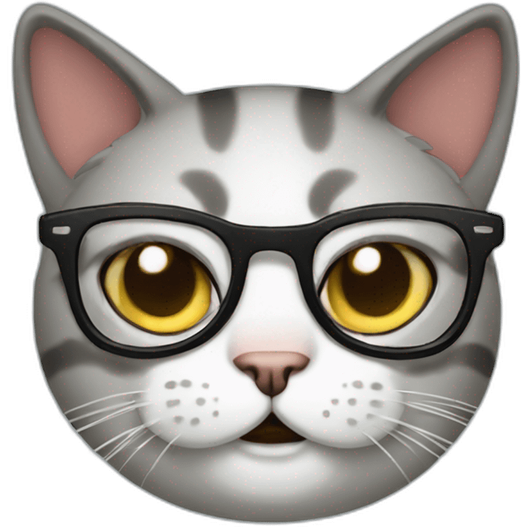 Angry cat with glasses emoji