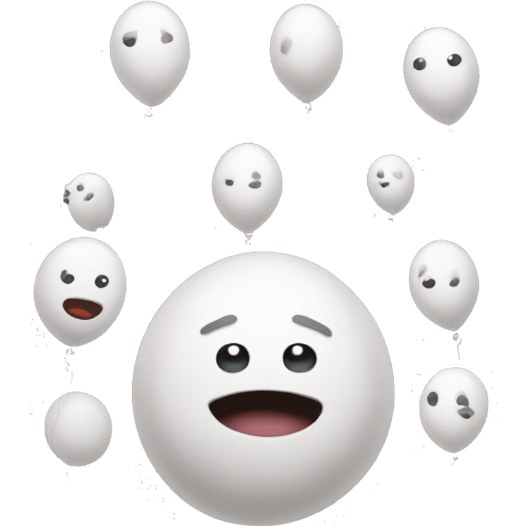 white creatures with ballooned bodies and egg heads  emoji