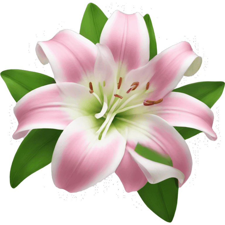 lily flower pink and white emoji