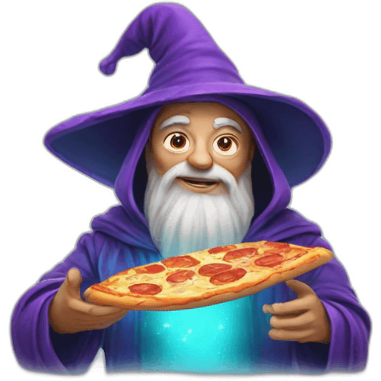 cool space wizard with pizza emoji